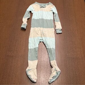 The Honest Company Striped Kids One Piece - Blue and Cream